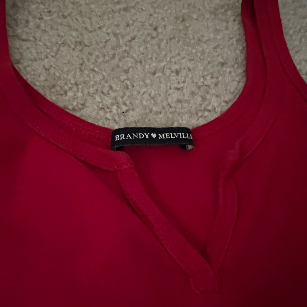 Brandy Melville Red Cropped Tank Top - Picture 2 of 3